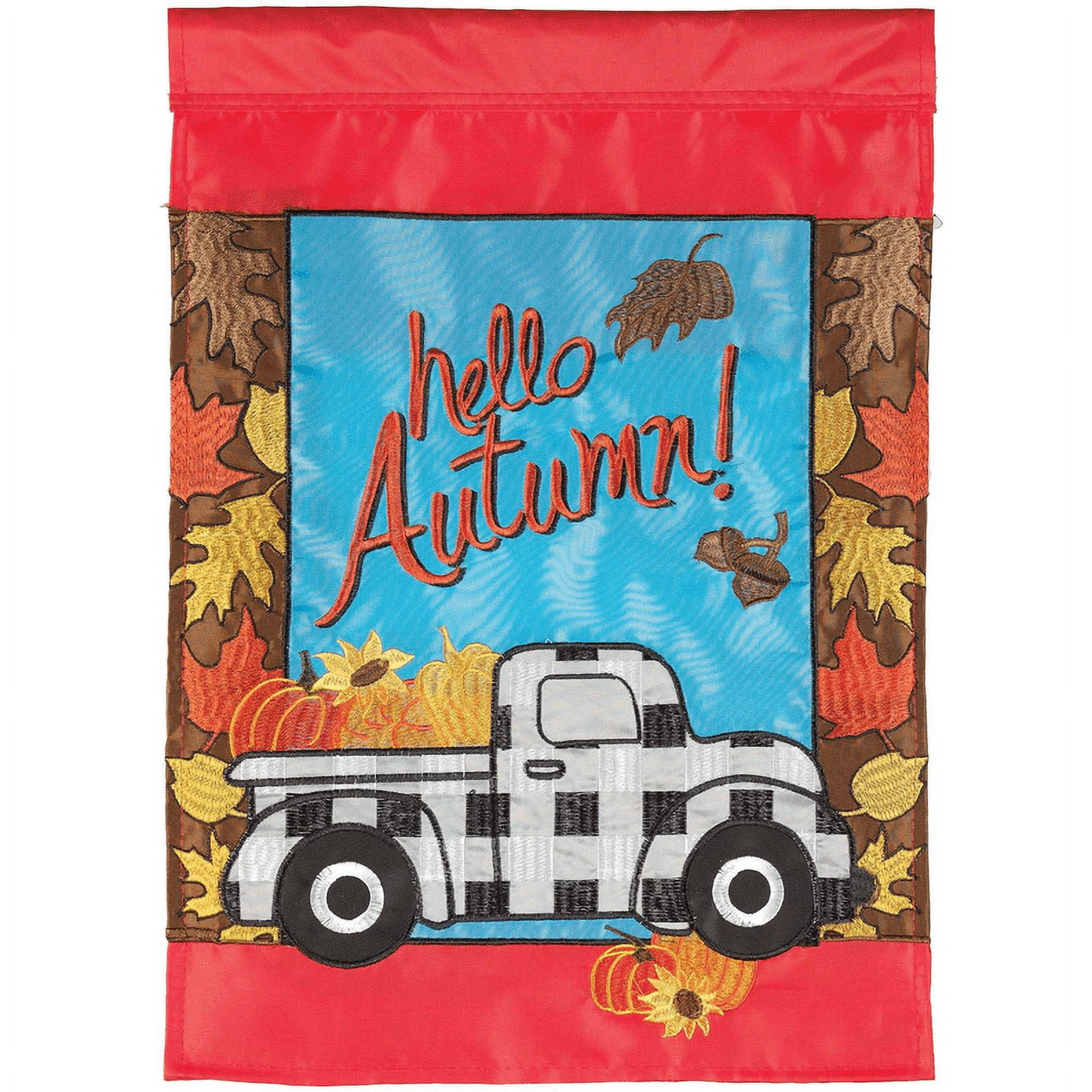 Magnolia Gardens M011631 13 x 18 in. Hello Autumn Truck Polyester Garden Flag