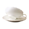 thumbnail image 4 of 1 Set Ceramic Coffee Cup With Plate Household Delicate Tea Cup (White), 4 of 8