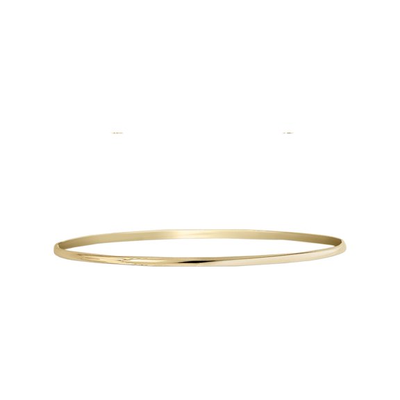 Primal Gold 14 Karat Yellow Gold 2mm Solid Half-Round Slip-On Bangle