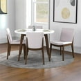 thumbnail image 5 of Pemberly Row 5-Piece Modern Round Dining Set w/ 4 Fabric DiningChairs in Beige, 5 of 7