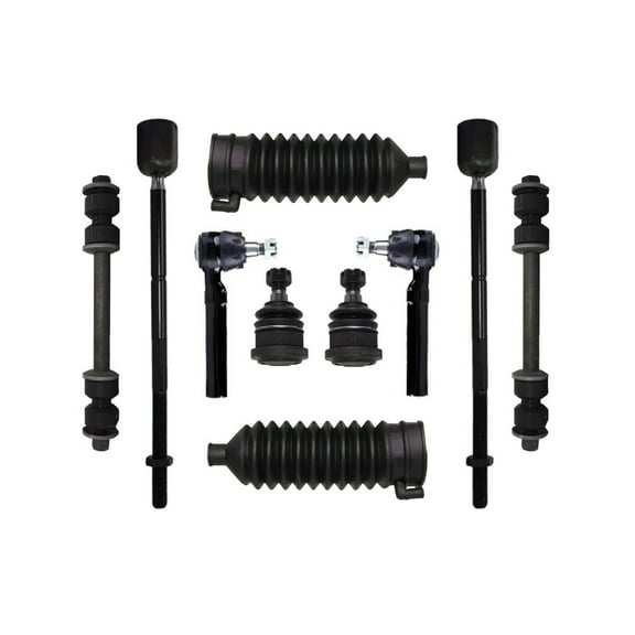 10 Pc Front Suspension Kit Sway Bar Links, Lower Ball Joints, Tie Rod Ends with Bellow Boots Fits select: 1994-2004 FORD MUSTANG
