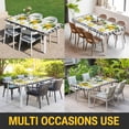 thumbnail image 5 of Yellow Lemon Table Cloths for 8 Foot Rectangle Tables, Summer Botanical Black White Checkered Wooden Patio Waterproof Elastic Fitted Tablecloths, Washable Rectangular Table Cover for Camping, 5 of 8