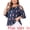 Navy Blue, variant on DARING DIVA Women's Plus Cold Shoulder Feather Round Neck Summer Tops 1X Navy Blue