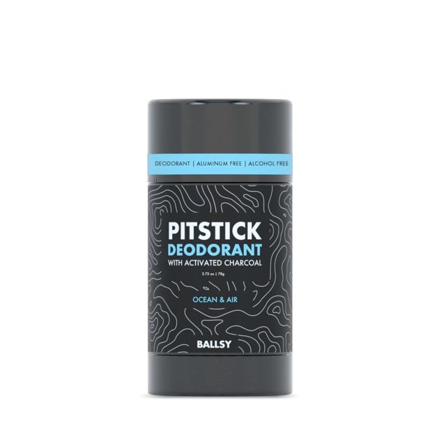 Desodorante de carbón activado Ballsy Pitstick – Desodorante para hombre sin aluminio con extractos de carbón y plantas – Desodorante para axilas sin crueldad y bicarbonato de sodio para protección de
