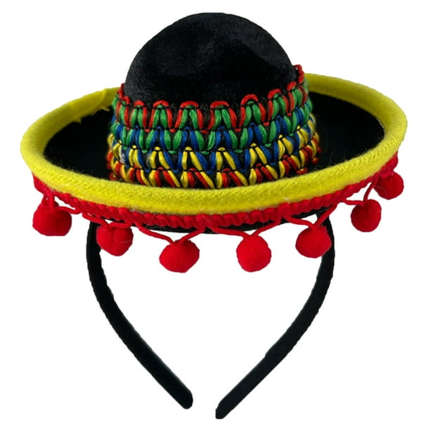 Diadema de sombrero mexicano para fiesta, festival, diadema mexicana para decoración de fiestas mexicanas