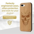 thumbnail image 2 of Case Yard Wooden Case Outside Soft TPU Silicone, Slim Fit Shockproof Wood Protective Phone Cover for Girls Boys Men and Women, Supports Wireless Charging Scary Skull Design case for iPhone-8-Plus, 2 of 7