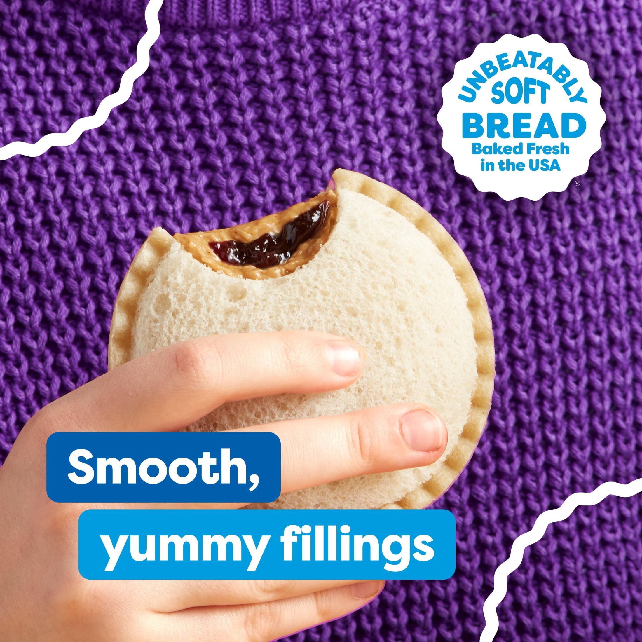 Smucker’s Uncrustables Peanut Butter & Grape Jelly Sandwiches, 4 Count, 2 oz Each, Frozen
