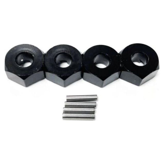Ounissouiy Adaptador de cubo hexagonal de rueda de aleación de aluminio, para 1/14 MJX Hyper Go 14209 14210, cubo hexagonal de rueda de aleación Kits de construcción modelo Negro