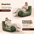 thumbnail image 5 of Toject Giant Bean Bag Chair, Faux Leather Memory Foam Floor Sofa for Adults, Ergonomic Back Support, No Assembly Needed, Lightweight Lounger for Living Room Bedroom Dorm Office, Black, 5 of 6