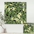 thumbnail image 4 of Designart ' Natural Green Leaves Exotic On Dark II ' Tropical Canvas Wall Art Print, 4 of 4