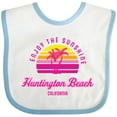thumbnail image 3 of Inktastic Summer Enjoy the Sunshine Huntington Beach California Pink Boys or Girls Baby Bib, 3 of 4