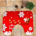 thumbnail image 2 of 3PCS Bath Rug Set Snowman Snowflake Print Decorative Toilet Rug Toilet Lid Cover for Christmas, 2 of 8