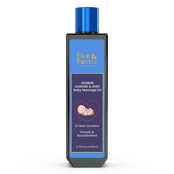 Baby Oil Blue Nectar Ayurveda Suave para recién nacidos con aceite de coco