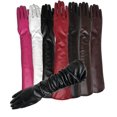 thumbnail image 2 of Women Simulation Gloves Leather Silky Lining Long Over Elbow Elegant Mitten 50cm, 2 of 5