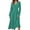 Cyan, variant on Women's Autumn Winter Casual V-Neck Long Sleeve Solid Color Long Dress, Red, Size L