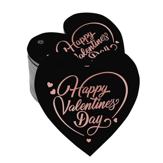 Inkdotpot Pack Of 50 Happy Valentine's Day Valentine Favor Paper Tags Craft Real Rose Gold Foil Hang Tags