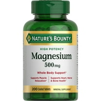 Nature’s Bounty Magnesium Oxide Supplement, Sleep Aid, Bone, Heart, Muscle Relaxation and Nerve Support, 500 mg, 200 Tablets