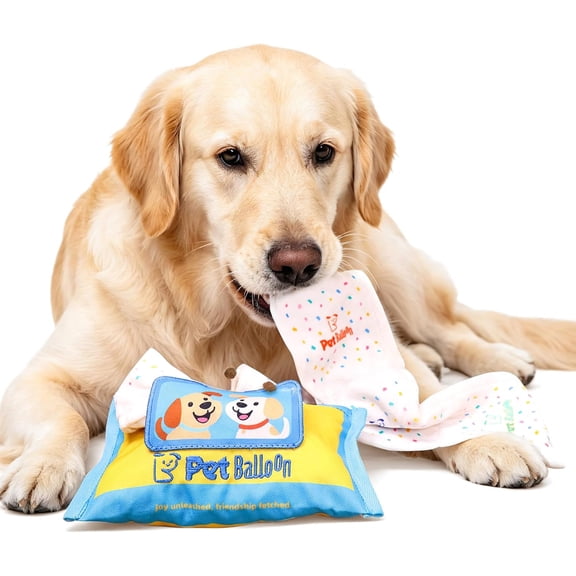 Dog Tissue Box Toy, Snuffle Treat Puzzle with Squeaker,tissue box toy with 47.2-in pull-out fleece, hidden treat, squeaker and oxford pouch for sniffing, tugging and indoor play