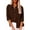 Brown, variant on Women Cotton Linen Roll Up Long Sleeve Tops Button Lapel Neck Tunic Casual Sweatshirt Fall Slim Blouse with Pocket