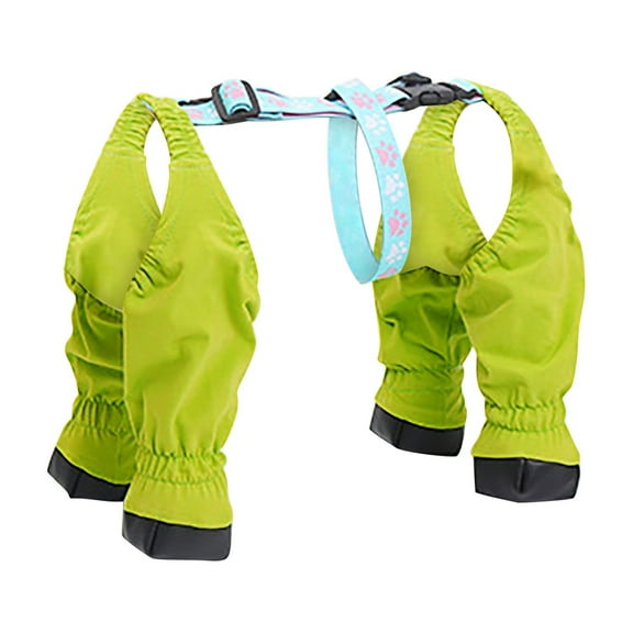 Adjustable Dog Suspender Boots - Waterproof Fabric, Full Coverage - Cute Design, Three Wearing Options - for Outdoor Walking, Rain & Snow