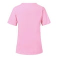 thumbnail image 4 of Gibobby Camisa De Invierno Mujeres Enfermería Camisetas Con cuello en V Uniforme corto Trabajo Tops Manga Blusa de mujer（Rosa， S), 4 of 5