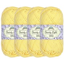 JubileeYarn Dainty Light Yarn - 100g/Skein Worsted Weight Cotton - 600 Light Buttercream - 4 Skeins