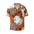 thumbnail image 5 of Picia Various Pumpkins Men's Linen Shirts Short Sleeve Cuban Beach Shirts Casual Shirts Button Down Shirt for Men Beach Summer Wedding Shirt-Medium, 5 of 7
