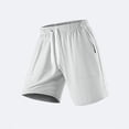 thumbnail image 5 of Hurxie Men's Athletic Running Shorts 7''/8'' with Zipper Pockets, Quick Dry Lightweight Gym Workout Basketball Shorts White,2XL, 5 of 7