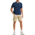 thumbnail image 2 of CAMISA DE PÓLO DE MALLA PARA HOMBRE INSPIRADA EN CHIC, CON BOTONES, DE MANGA CORTA, LIGERA Y CASUAL, TAMAÑO 2XL, AZUL MARINO, 2 of 6