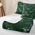 thumbnail image 4 of Feelyou Deep Green Dinosaur Twin Quilt Set for Boys Men, Retro Line Wildlife Art Twin Coverlet Set, Green, 2-Piece, 4 of 7