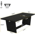 thumbnail image 4 of Tribesigns 71” Rectangular Conference Table, 6FT Executive Meeting Table for Office, Black（2PC), 4 of 6