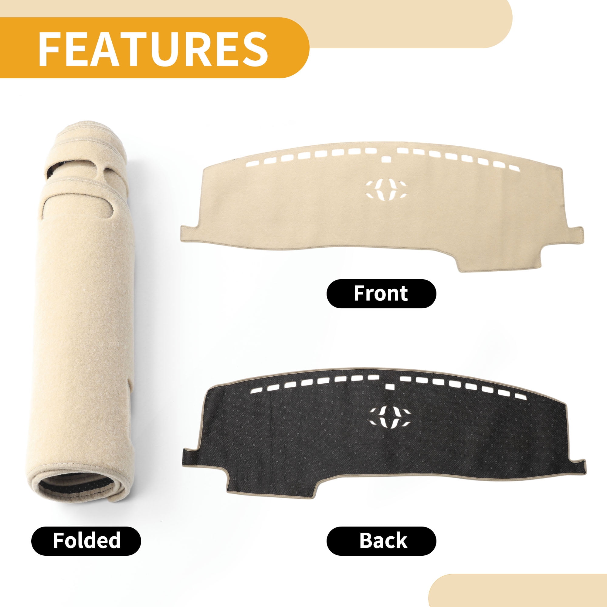 Unique Bargains Dashboard Cover Anti-Slip Dash Cover Mat Carpet for Ford Explorer 2020-2024 Polyester Beige