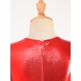 thumbnail image 6 of YONGHS Girls Christmas Santa Claus Dance Costume Shiny Metallic Gymnastics Ice Skating Leotard Red 12, 6 of 7