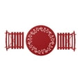 thumbnail image 4 of Alpine Corporation Floral 3-Piece Outdoor Weather-Resistant Steel Patio Bistro Set, Red, 4 of 13