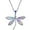 Rainbow, variant on Stainless Steel Dragonfly Style Holiday Cocktail Party Statement School Class Pendant Necklace