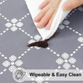 thumbnail image 4 of muroi Round Fitted Tablecloth with Elastic Edge, 100% Waterproof Oil Proof Plastic Table Cover, Vinyl Flannel Backed Tablecloth Fits 36"-44" Round Tables for Dinner, Outdoor, Picnic, White and Grey, 4 of 4