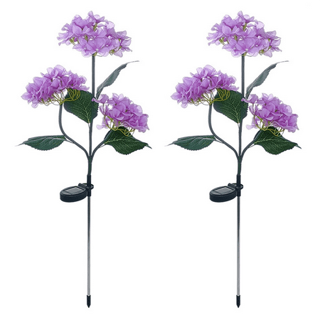 

Trjgtas 2Pcs Garden Lights Solar Garden Road Light LED Outdoor Courtyard Decoration Flower Style Courtyard Light(Purple)