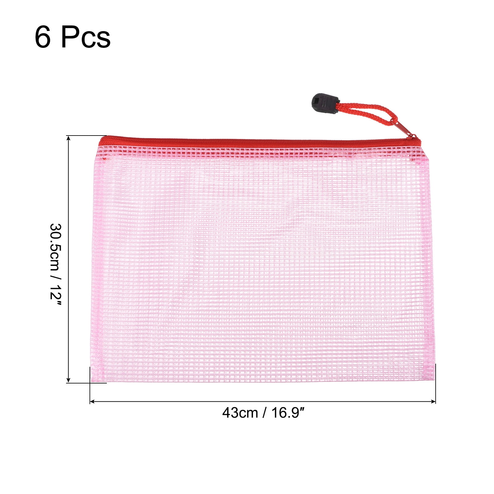Unique Bargains Mesh Zipper Bag File Document Pockets Bill Pouch Folders Office Supply A3