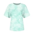 thumbnail image 4 of XWSHYW Going out Tops for Women Women's Short Sleeve Round Neck Casual Tops Fashion Printed T-Shirt Blouse, Sizes S-5XL, 4 of 5
