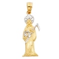 thumbnail image 2 of 14K Two Tone Gold Devil Religious Charm Pendant with 0.8mm Box Chain Necklace - 20", 2 of 4
