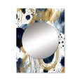 thumbnail image 2 of Designart "Abstract Pattern with Blue and Golden Textures IV" Abstract Mirror Wall Decor - Modern Blue Abstract Mirror Wall Art For Bathroom - 40" x 30" Inch, 2 of 5