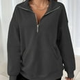 thumbnail image 4 of Black Womens Sweatshirt Half Zip Pullover Womens Oversized Hoodies Quarter Zip Sweatshirts 2025 Fall Outfits Winter Clothes with Pocket Fall Clothes for Women, 4 of 6