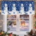thumbnail image 5 of Valances for Windows Christmas Blue Snowman Rod Pocket Cafe Window Treatments Valance Curtains for Kitchen Bathroom Laundry Basement Windows 54"x18", 5 of 7