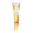 thumbnail image 4 of Wellingsale Ladies Solid 14k Yellow Gold Polished CZ Cubic Zirconia Princess Cut Engagement Ring with Side Stones - Size 5, 4 of 6
