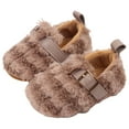 thumbnail image 6 of newwalpole Toddler House Slippers - Boys & Girls Winter Kids Indoor Home Shoes - Warm Socks Khaki for Size 5.5, 6 of 8