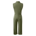 thumbnail image 6 of Chuancc Women's Casual Loose Overalls Jumpsuits One Piece Sleeveless Wide Leg Long Pant Rompers With Pockets Green S, 6 of 6