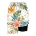 thumbnail image 4 of Beach Board Shorts With Layered Print For Summer Swimwear Short Swim Trunks With Secure Back Pocket And Adjustable Drawstring, 4 of 4