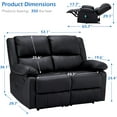 thumbnail image 2 of AECOJOY Reclining Loveseat with Heat&Massage Function, Double Recliner Recliner Loveseat Wall Hugger Loveseat 2-Seater Manual Control Faux Leather RV Couch, Home Theater Seating, Black, 2 of 8