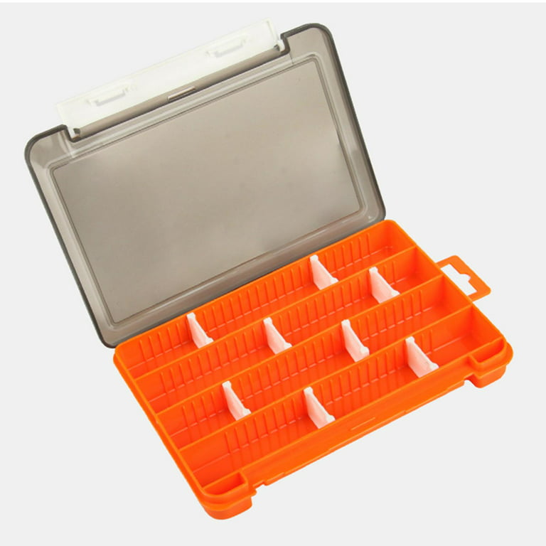 Fishing Tackle Box Accessory Adjustable Removable Grids Lure Storage Tool  Container for Bass Salmon Saltwater Fly Fishing Necklaces Jewelry Orange