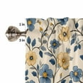 thumbnail image 5 of nqOlkjepod Blue Yellow Spring Floral Farmhouse Short Window Curtain Valances, Botanical Garden Flowers Rod Pocket Kitchen Valances for Living Room Bedroom Bathroom Cafe, 1 Panel - 54" x 18", 5 of 8